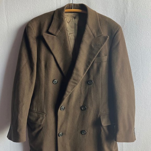 1960s Woodcrest Brown Wool Overcoat As Is - Picture 2 of 14
